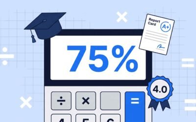 Percentage calculator showing marks percentage, division, grade, and GPA conversion